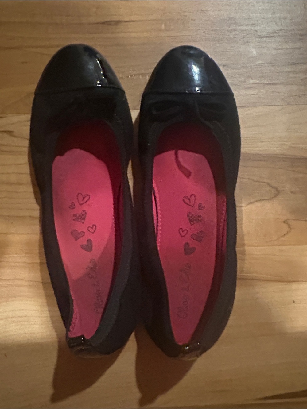 Classic Black Ballet Flats with Pink Insole